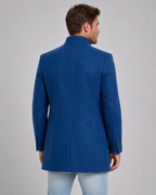 Men's Stand Collar Wool Coat Single-Breasted Tailored