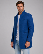 Men's Stand Collar Wool Coat Single-Breasted Tailored
