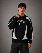 Men's Streetwear Graphic Knit Sweater - Crew Neck