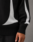 Men's Streetwear Graphic Knit Sweater - Crew Neck