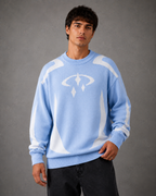 Men's Streetwear Graphic Knit Sweater - Crew Neck
