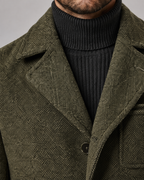 Men's Textured Wool Blazer - Notch Lapel Tailored Fit