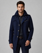 Men's Trench Coat - Button Front Epaulettes