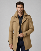 Men's Trench Coat - Button Front Epaulettes