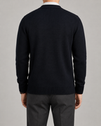Men's V-Neck Cable Knit Cardigan - Button Front