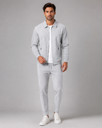 Men's Waffle Tracksuit Set - Zip Jacket & Pants