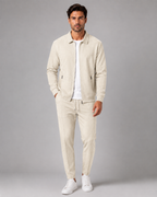 Men's Waffle Tracksuit Set - Zip Jacket & Pants