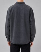 Men's Washed Denim Shirt Jacket Relaxed Fit