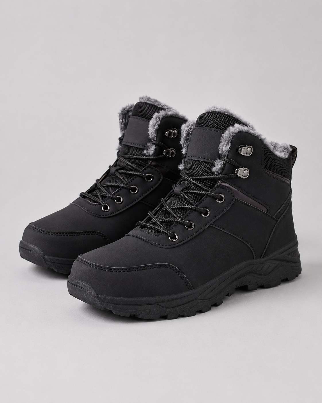 Men's Winter Boots - Plush-Lined Ankle Style