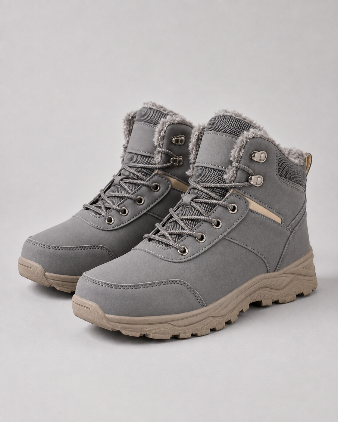 Men's Winter Boots - Plush-Lined Ankle Style