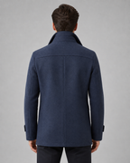 Men's Wool Coat Zip Insert Funnel Neck Tailored
