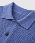 Men's Wool Overshirt - Textured Knit Button-Front