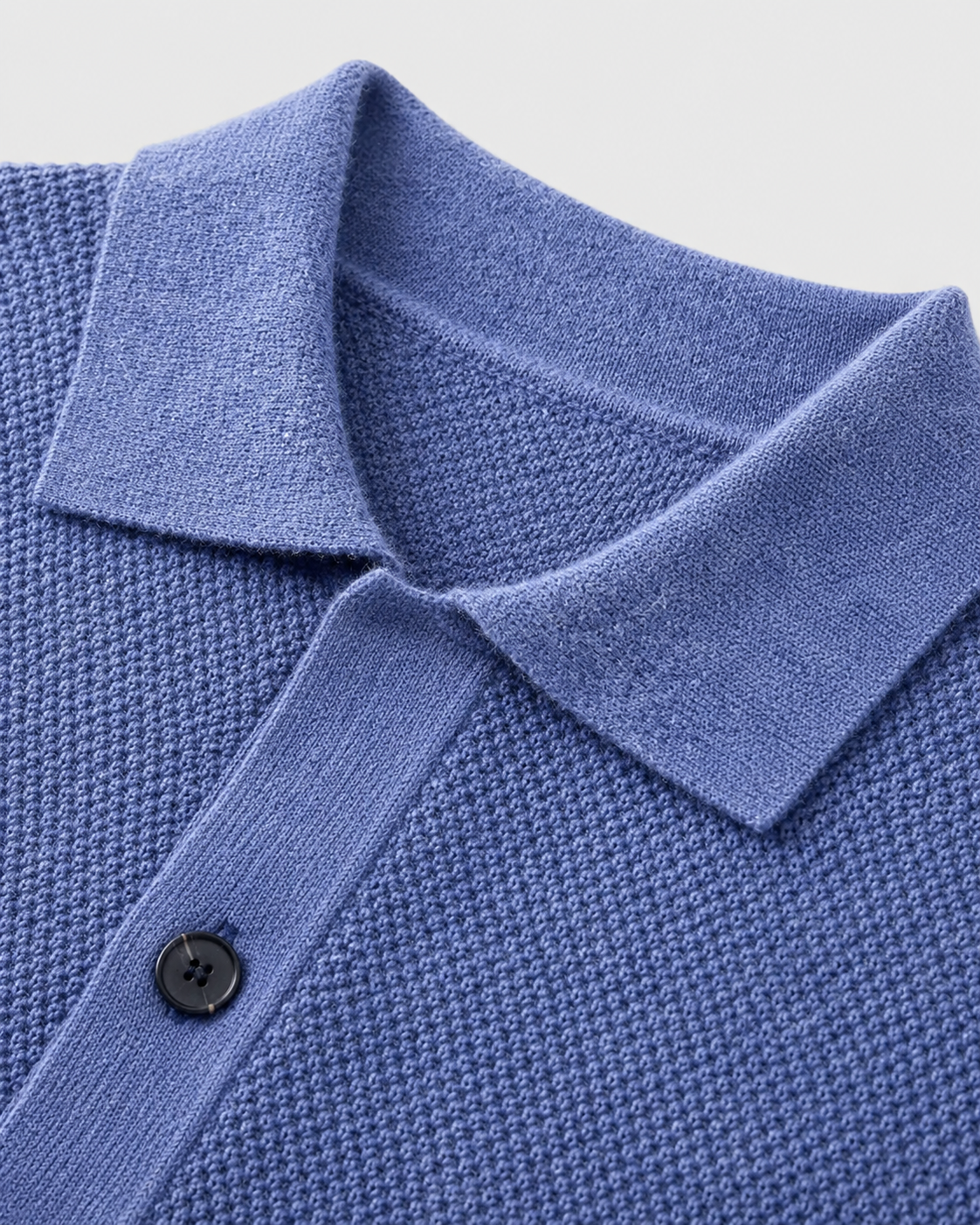 Men's Wool Overshirt - Textured Knit Button-Front