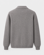 Men's Wool Overshirt - Textured Knit Button-Front