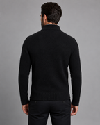 Men's Zip Sweater - Funnel Neck Textured Knit