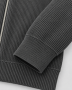 Men's Zip Sweater - Ribbed Knit Stand Collar