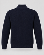 Men's Zip Sweater - Ribbed Knit Stand Collar