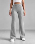 Women's Ribbed Knit Wide-Leg Sweatpants – High-Rise Full Length