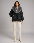 Puffer Jacket - Oversized Fur Collar Short Fit