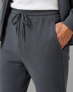 Tracksuit Set - Textured Zip-Up Jacket & Joggers