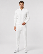 Waffle Knit Zip Tracksuit - Collared Top & Joggers