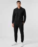 Waffle Knit Zip Tracksuit - Collared Top & Joggers