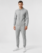 Waffle Knit Zip Tracksuit - Collared Top & Joggers