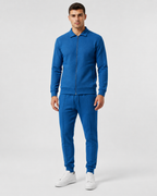 Waffle Knit Zip Tracksuit - Collared Top & Joggers