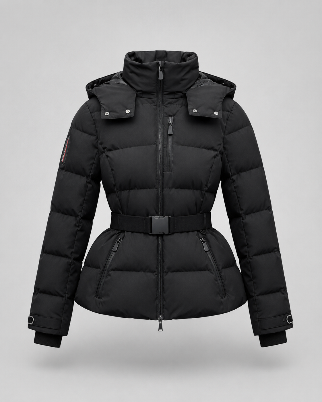 Women's Hooded Belted Puffer Jacket