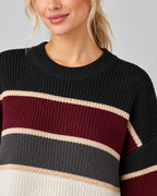 Women's Color Block Knit Sweater - Crew Neck Relaxed Fit