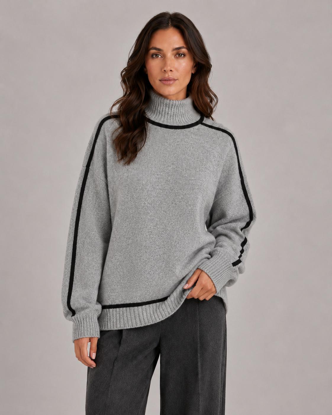 Women's Turtleneck Sweater Oversized Soft Knit Classic