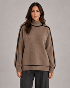 Women's Turtleneck Sweater Oversized Soft Knit Classic