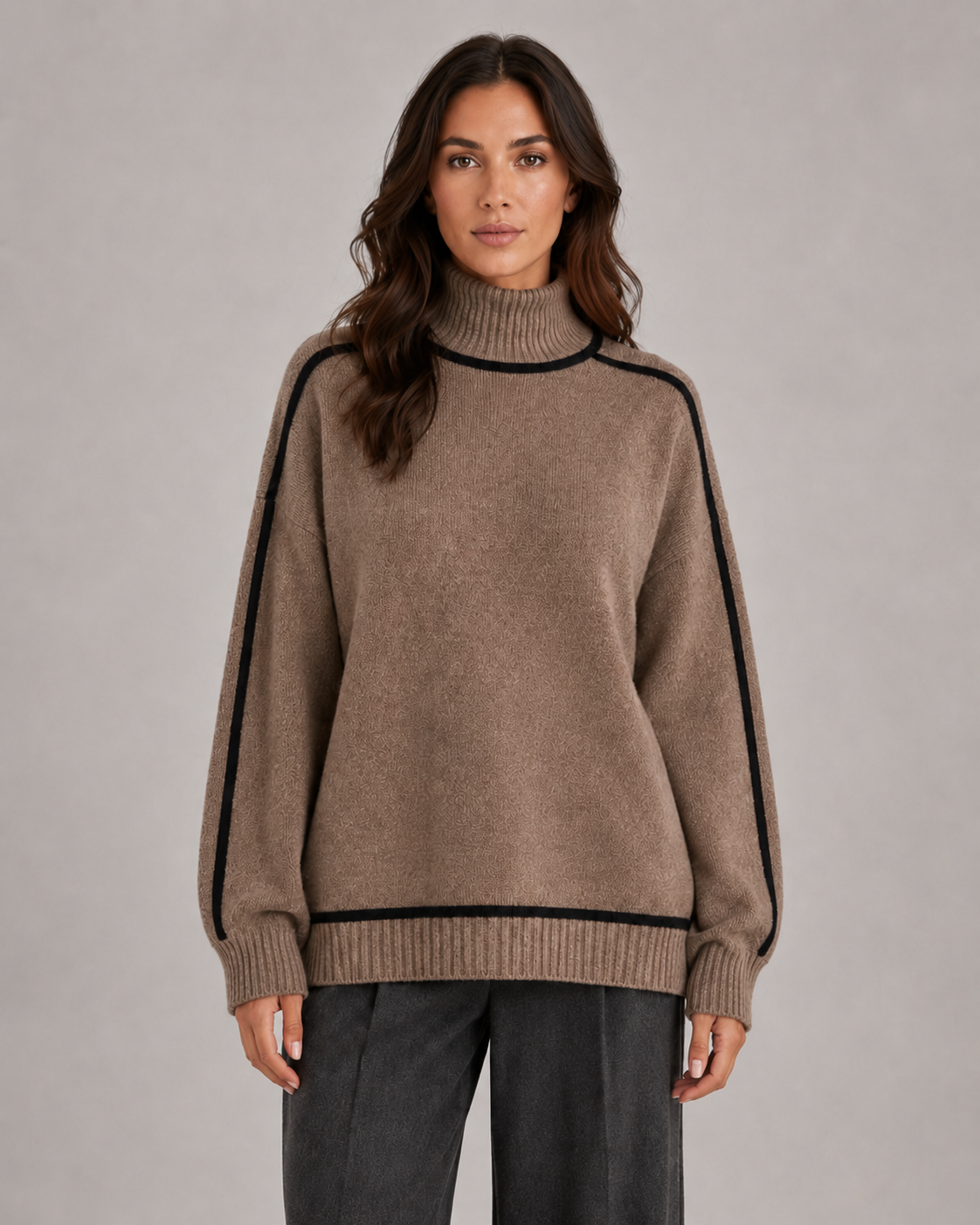 Women's Turtleneck Sweater Oversized Soft Knit Classic