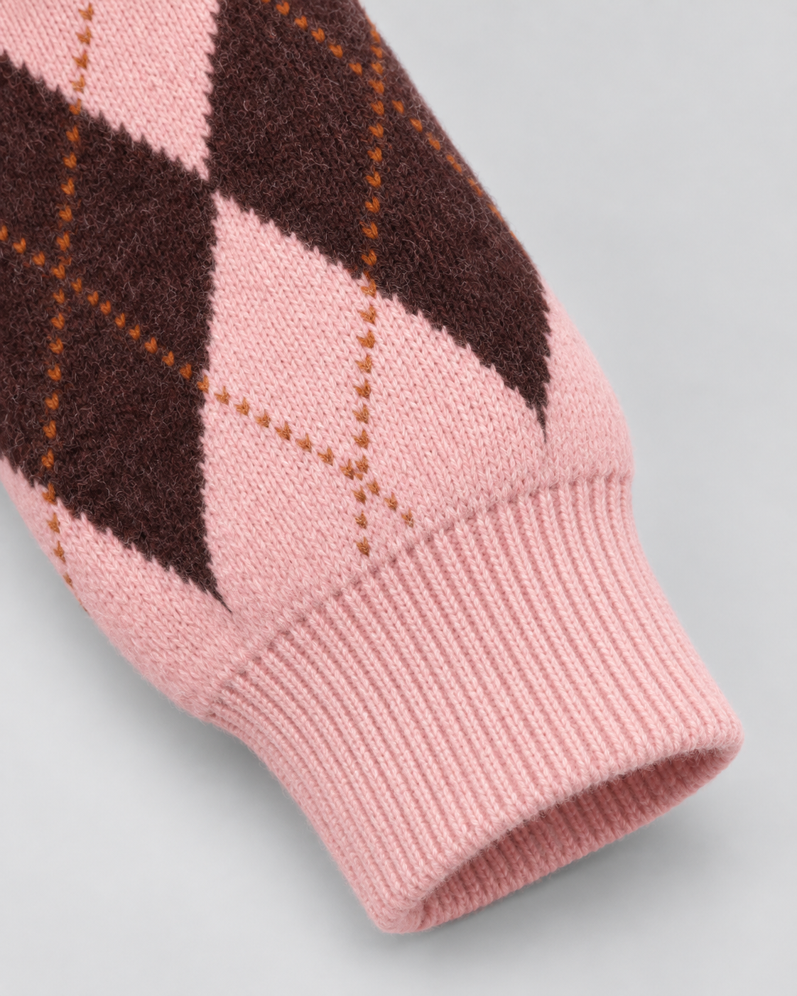 Women's Argyle Knit Cardigan - Button Front Cropped Crew Neck