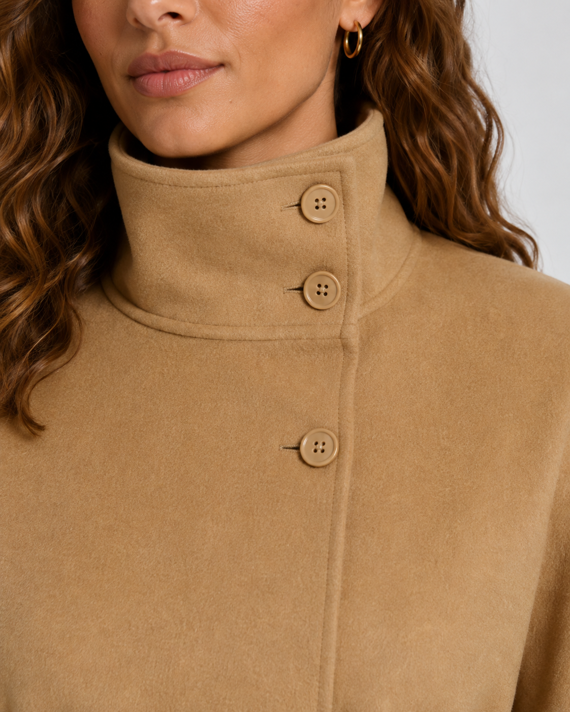 Women's Belted Funnel Neck Cape - Wide Sleeve