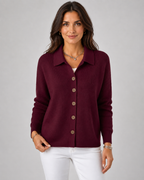 Women's Button-Up Knit Cardigan with Collar