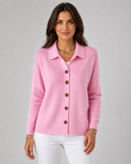 Women's Button-Up Knit Cardigan with Collar
