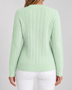 Women's Cable Knit Crew Neck Sweater