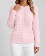 Women's Cable Knit Crew Neck Sweater