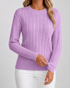 Women's Cable Knit Crew Neck Sweater