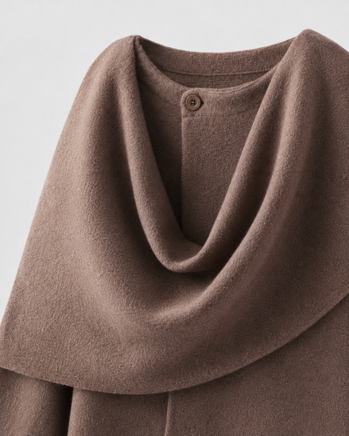Women's Cape Collar Scarf Coat - Draped Boxy Fit
