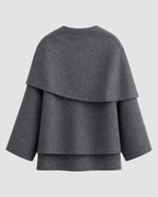 Women's Cape Collar Scarf Coat - Draped Boxy Fit