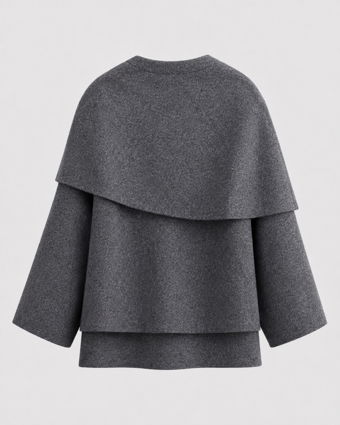 Women's Cape Collar Scarf Coat - Draped Boxy Fit