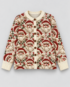 Women's Christmas Cardigan - Santa Button Front Knit