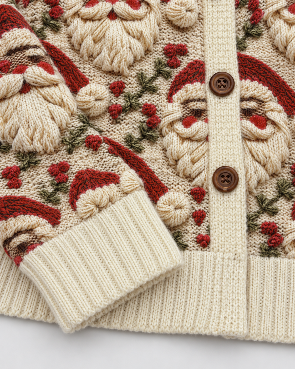 Women's Christmas Cardigan - Santa Button Front Knit