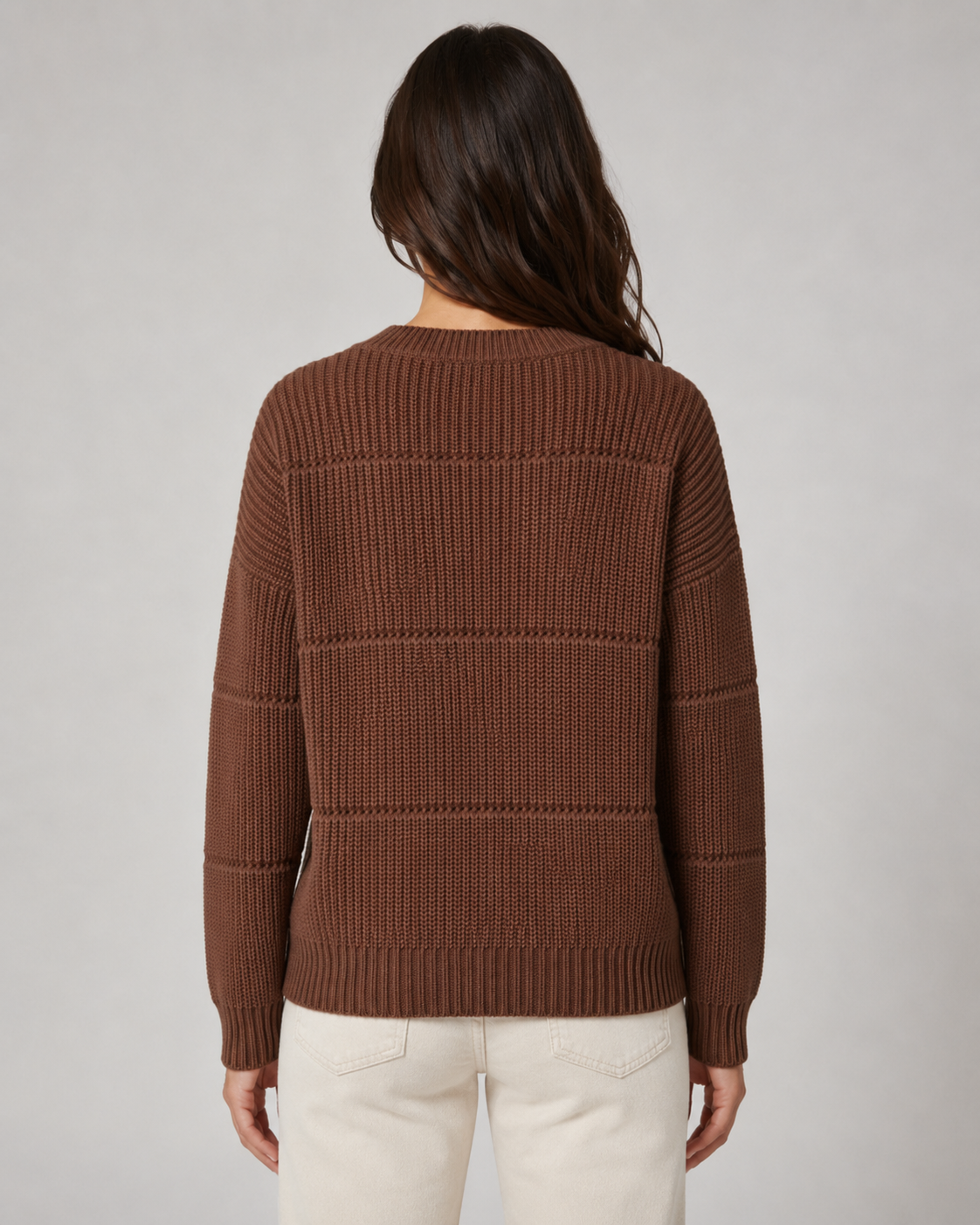 Women's Chunky Knit Crewneck Sweater - Relaxed Fit