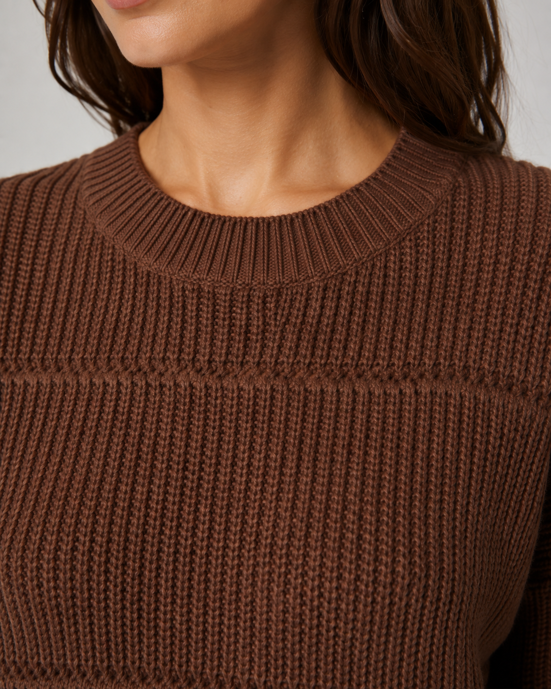 Women's Chunky Knit Crewneck Sweater - Relaxed Fit