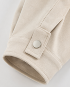 Women's Cropped Suede Barn Jacket Contrast Collar