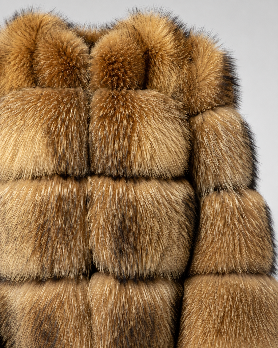 Women's Cropped Brown Fur Jacket - Oversized Collar