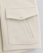 Women's Cropped Suede Jacket with Snap Flap Pockets